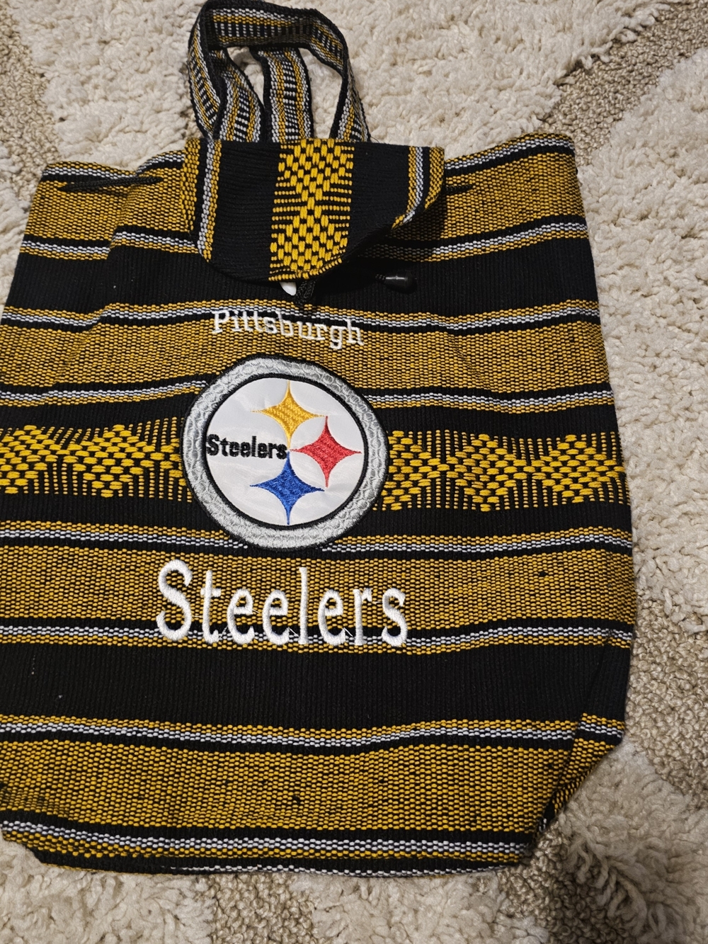Pittsburg Steelers woven South West style BoHo knit backpack